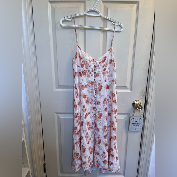 Reformation Floral Button Maxi Dress White/Pink Size 8 - Picture 1 of 5